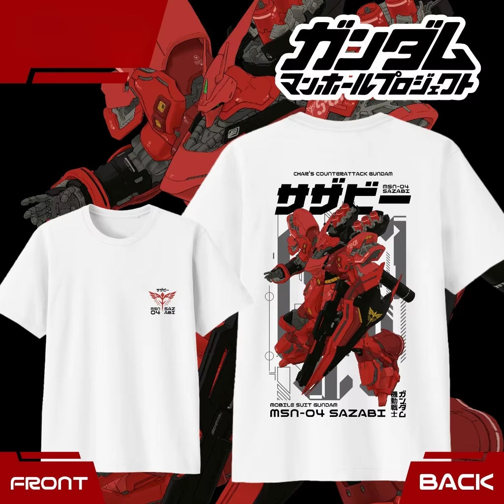 MSN-04 SAZABI T-SHIRT GUNDAM CHAR'S COUNTER ATTACK Non Official Cotton 30'S Premium Children Teens and Adults