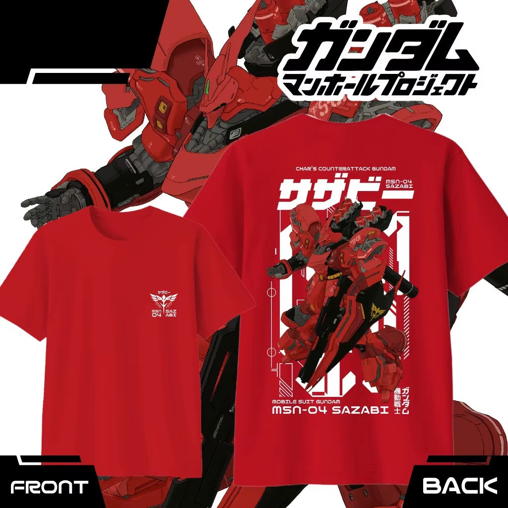 MSN-04 SAZABI T-SHIRT GUNDAM CHAR'S COUNTER ATTACK Non Official Cotton 30'S Premium Children Teens and Adults