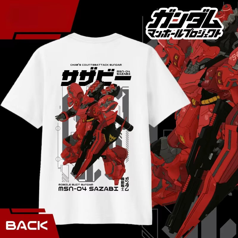MSN-04 SAZABI T-SHIRT GUNDAM CHAR'S COUNTER ATTACK Non Official Cotton 30'S Premium Children Teens and Adults