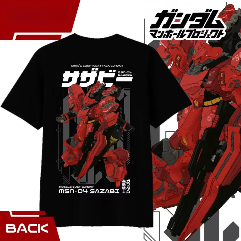 MSN-04 SAZABI T-SHIRT GUNDAM CHAR'S COUNTER ATTACK Non Official Cotton 30'S Premium Children Teens and Adults