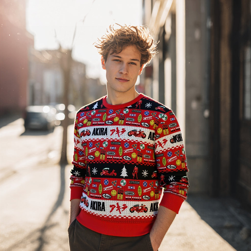 Get Cozy This Winter with the Akira Kaneda Ugly Merry Christmas Oversized Hoodie for Men - The Ultimate Pullover for Festive Fun!