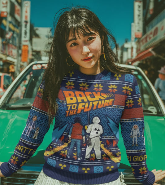 2025 Autumn and Winter Back to the Future Ugly Christmas Sweaters, Cartoon Anime Jerseys for Men and Women, Sportswear