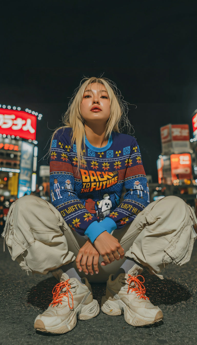 2025 Autumn and Winter Back to the Future Ugly Christmas Sweaters, Cartoon Anime Jerseys for Men and Women, Sportswear