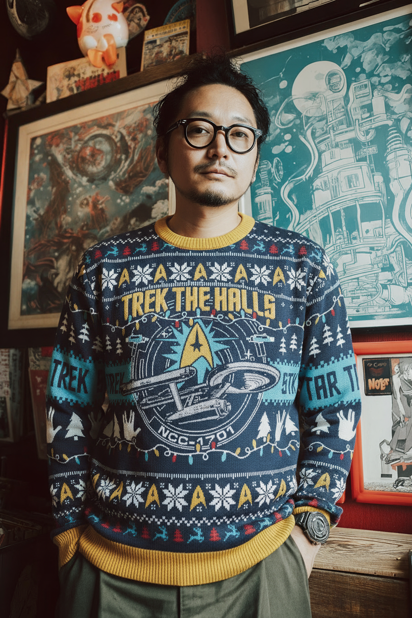 Introducing the 2025 New Fashion Couple Hoodie Sweatshirt – Celebrate the Holidays in Style with Captain Picard from Star Trek! Perfect for Anime Lovers – Unisex Pullover Tops for Men and Women!