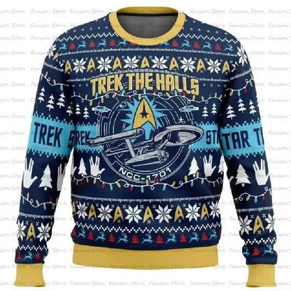 Introducing the 2025 New Fashion Couple Hoodie Sweatshirt – Celebrate the Holidays in Style with Captain Picard from Star Trek! Perfect for Anime Lovers – Unisex Pullover Tops for Men and Women!