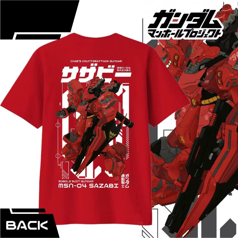 MSN-04 SAZABI T-SHIRT GUNDAM CHAR'S COUNTER ATTACK Non Official Cotton 30'S Premium Children Teens and Adults