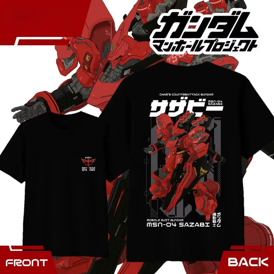 MSN-04 SAZABI T-SHIRT GUNDAM CHAR'S COUNTER ATTACK Non Official Cotton 30'S Premium Children Teens and Adults
